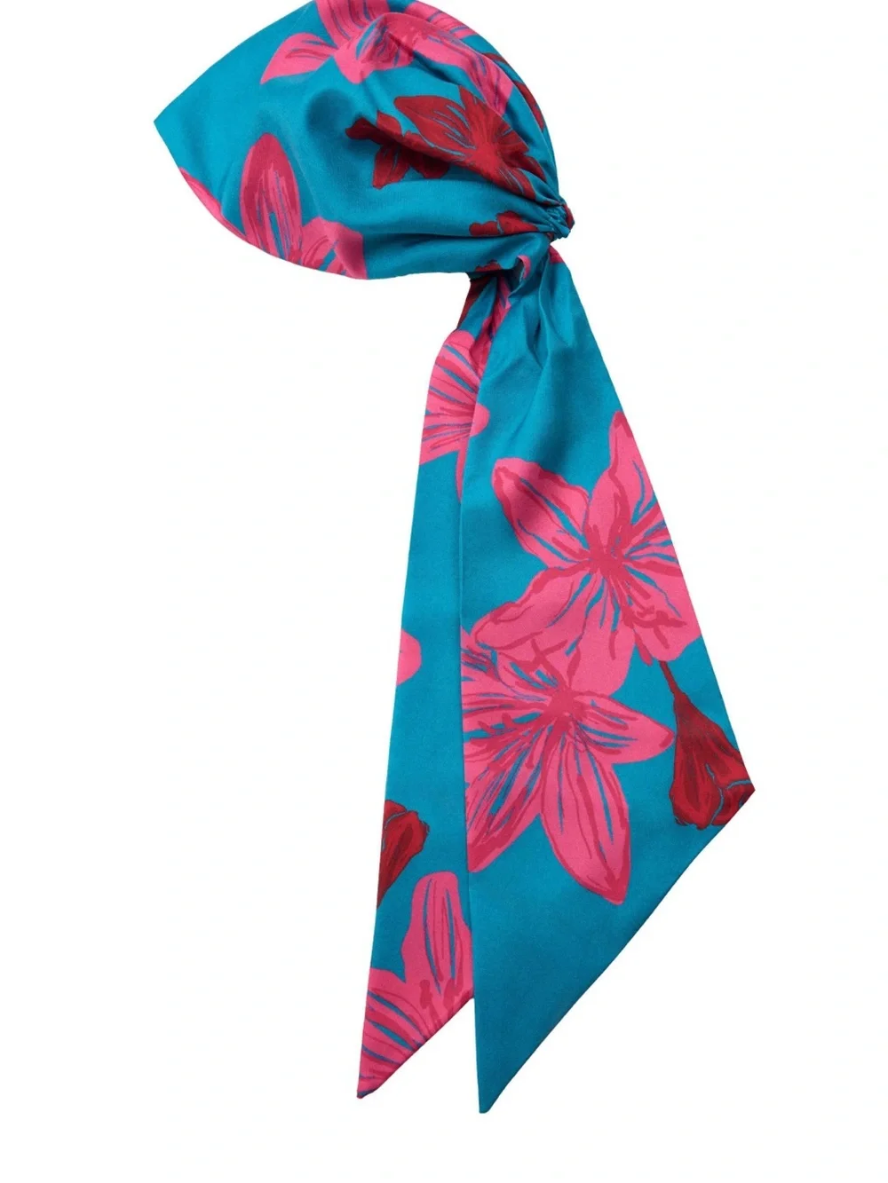 NWT Zara Floral Turquoise and Hot Pink Floral Satin Effect Head Wrap OS